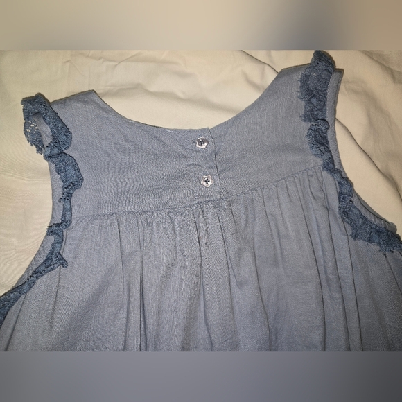 Blue  firefly hunting dress sleeveless blue  lace trim tai - Picture 5 of 10